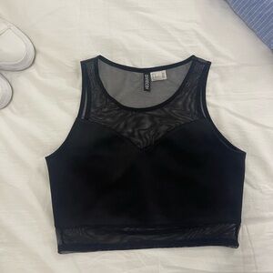 H&M Black Sheer Detail Crop Top